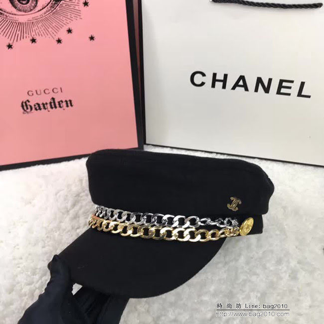 CHANEL香奈兒 經典爆款 新款鏈條羊毛軍帽 LLWJ6758